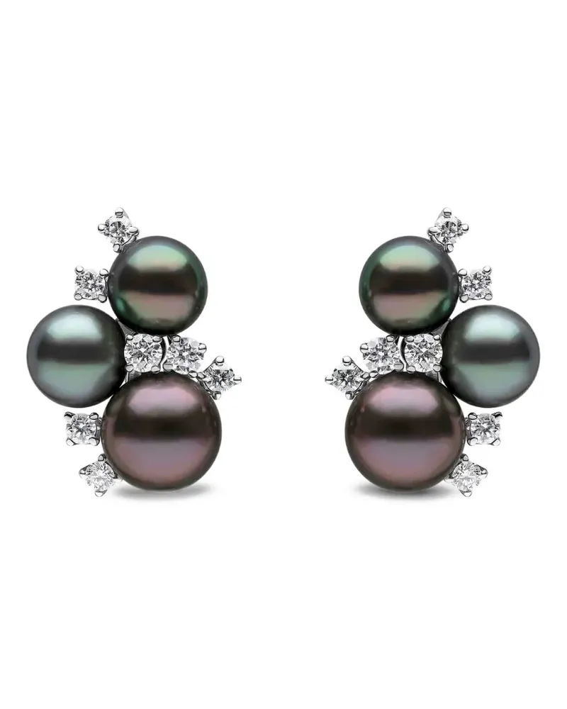 YOKO London tahitian pearl diamond earrings - Silber Silber