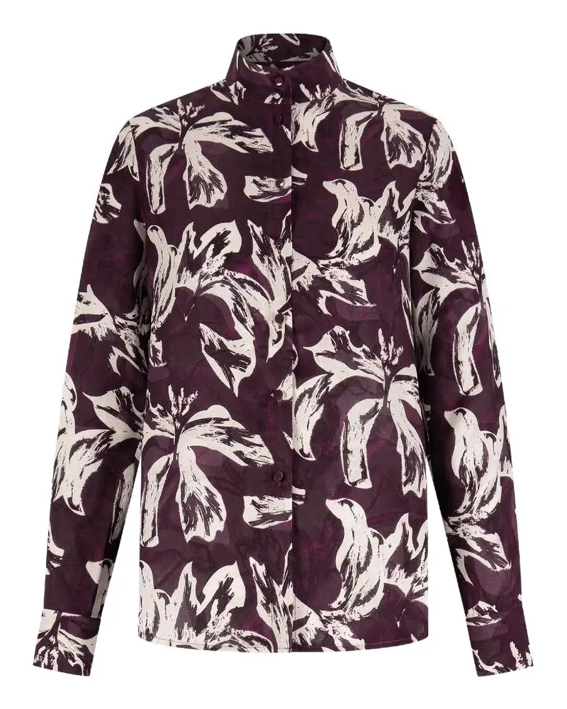 Shanghai Tang Hemd mit Blumen-Print - Braun Braun