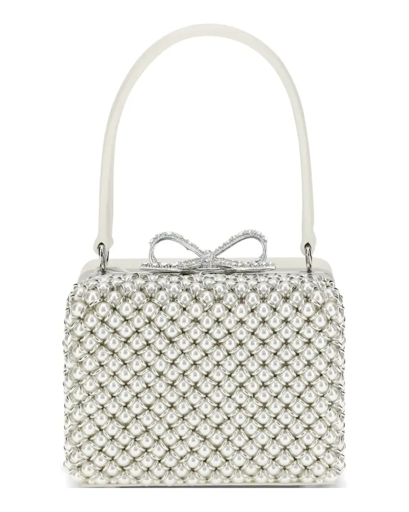 Self-Portrait Micro-Tasche mit Perlen - Nude Nude