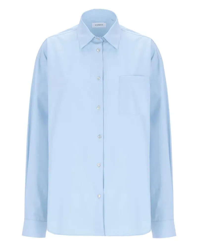 Laneus Hemd aus Popeline - Blau Blau