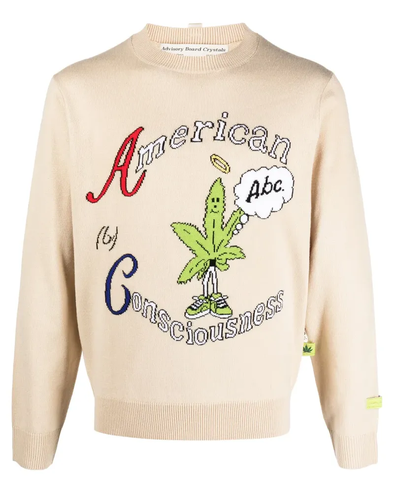 Abc. Pullover mit "American Consciousness"-Schriftzug - Nude Nude