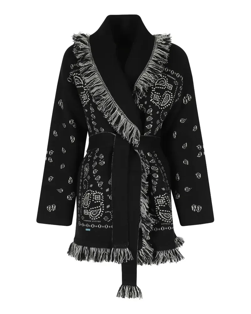 Alanui Bandana Cardigan mit Fransen - Schwarz Schwarz