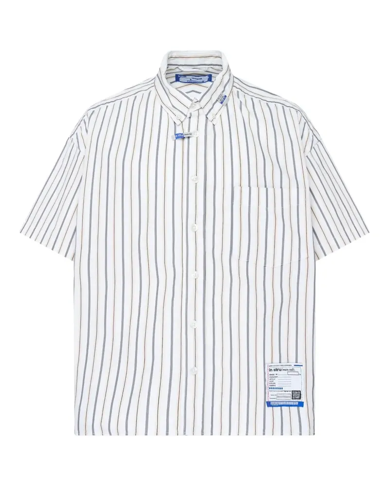 MIHARAYASUHIRO stripe-print short-sleeve shirt - Weiß Weiß