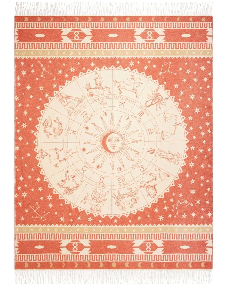 Gewebte Astrology Wheel Decke - Orange