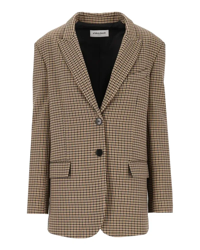 Al Duca D’Aosta 1902 Oversized-Blazer mit Mikro-Check - Nude Nude