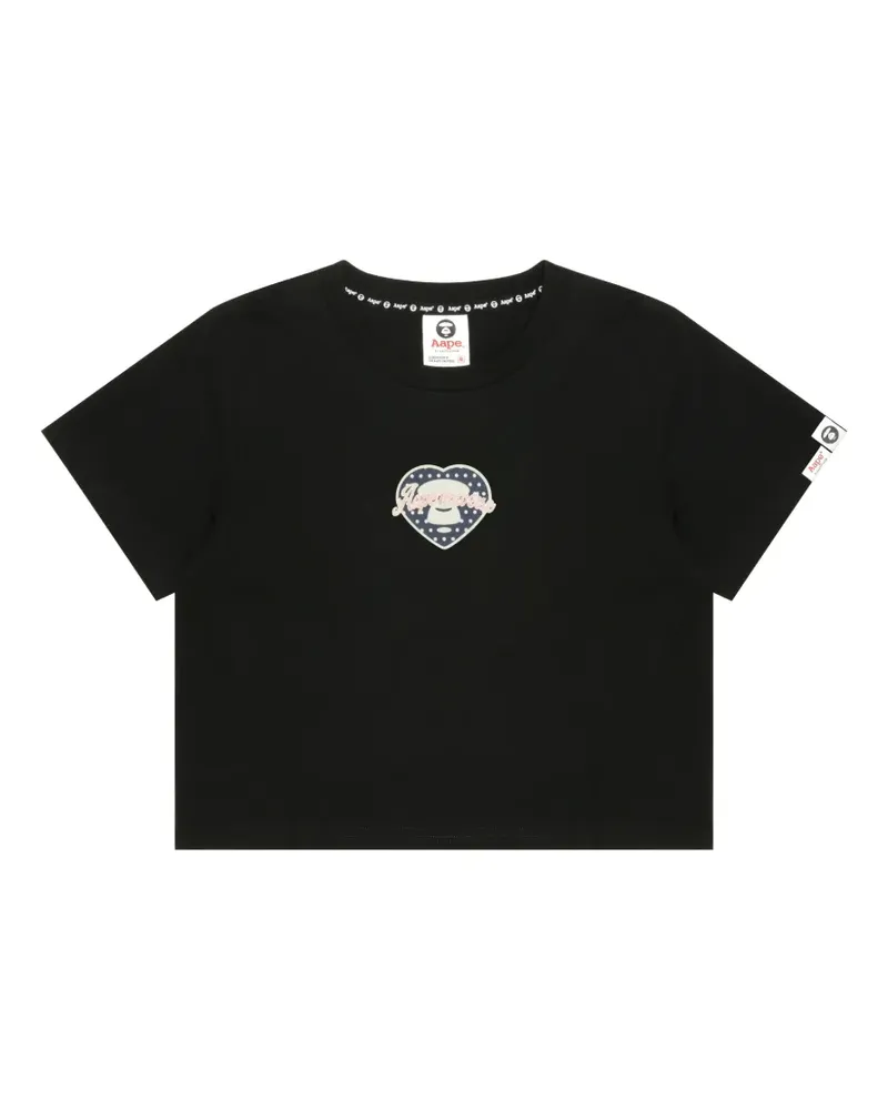BAPE T-Shirt mit Herz-Print - Schwarz Schwarz