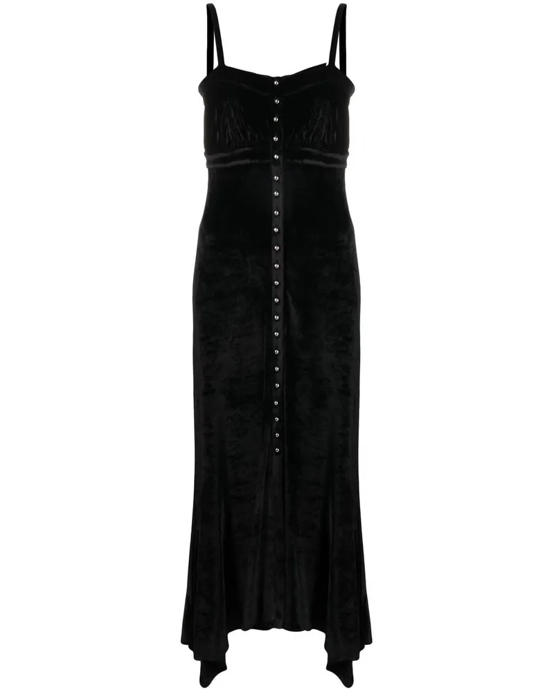 Paco Rabanne Midikleid mit asymmetrischer Knopfleiste - Schwarz Schwarz