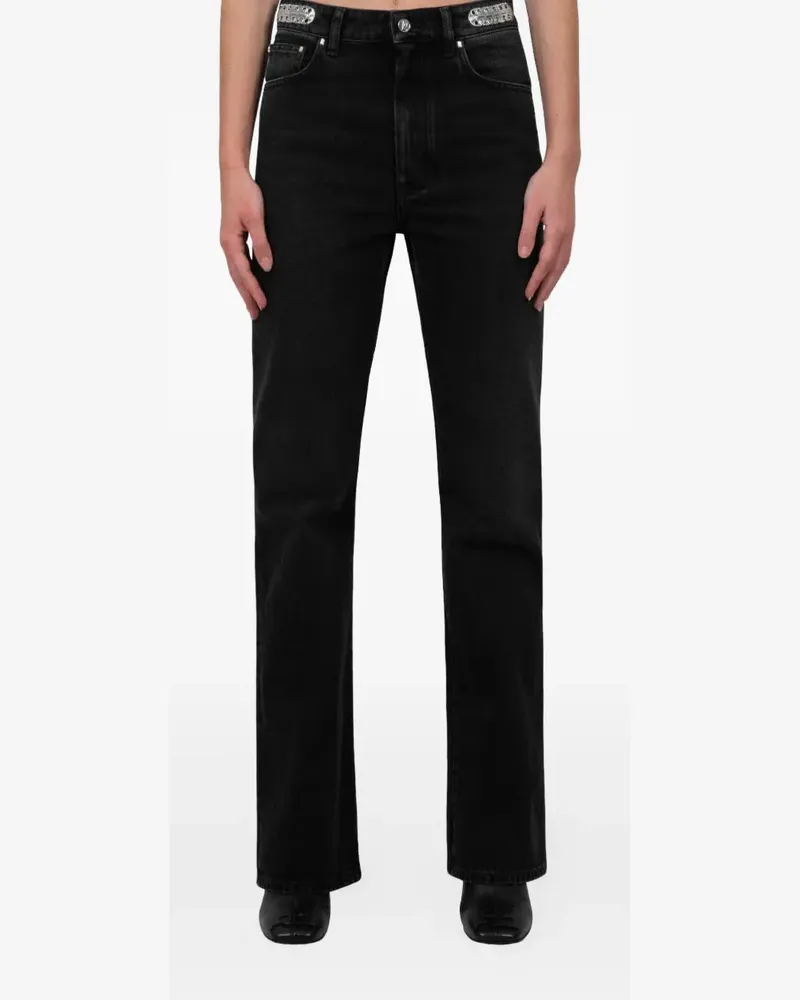 Paco Rabanne Jeans mit Logo-Schild - Schwarz Schwarz