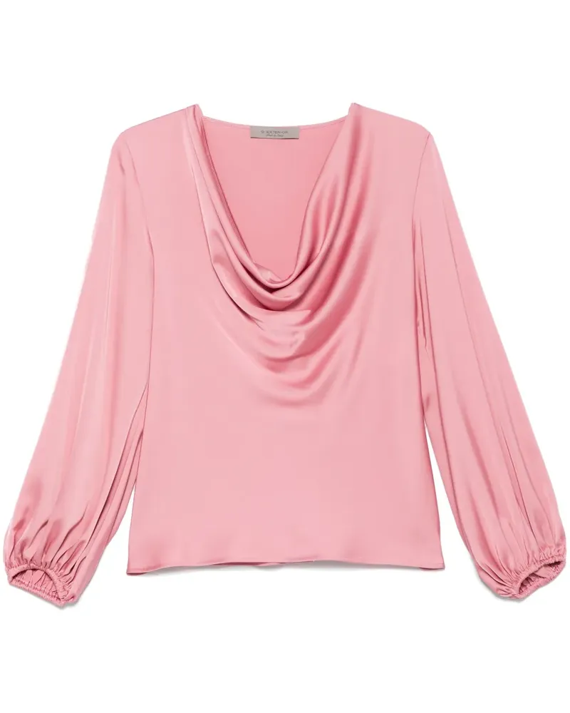 D.EXTERIOR Klassische Satinbluse - Rosa Rosa