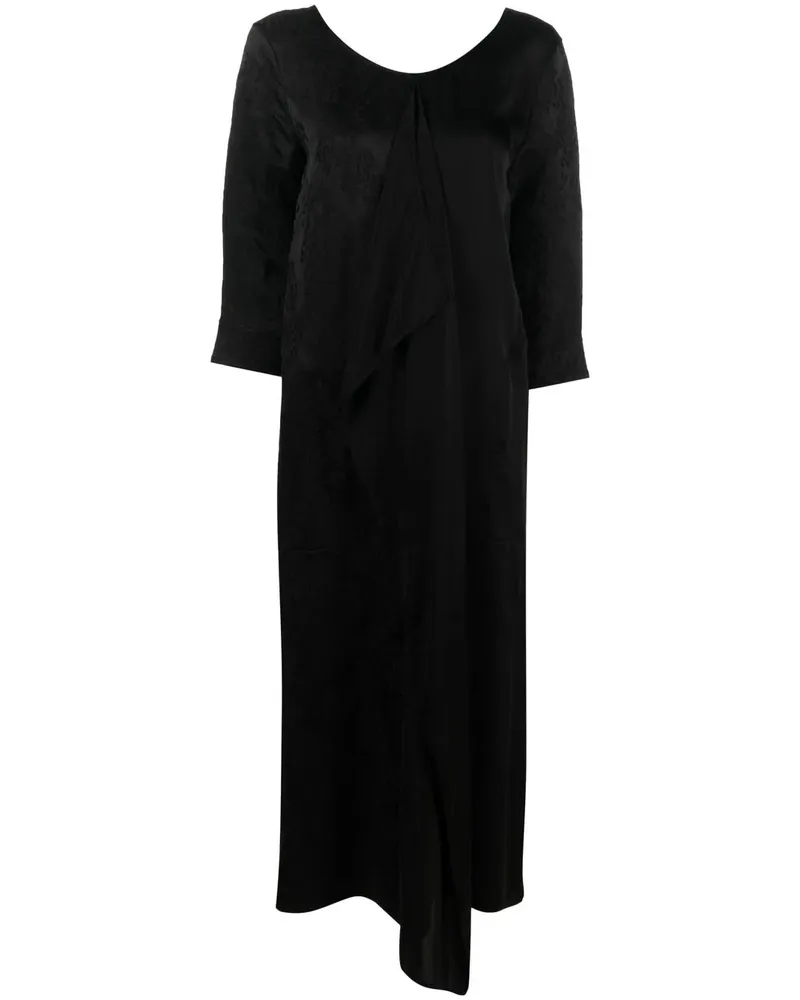 Uma Wang Drapiertes Midikleid mit Verzierungen - Schwarz Schwarz