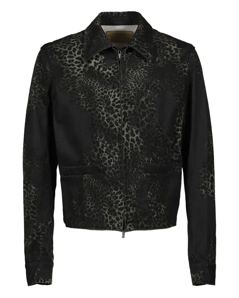 TAAKK leopard-print zip-front jacket - Schwarz Schwarz