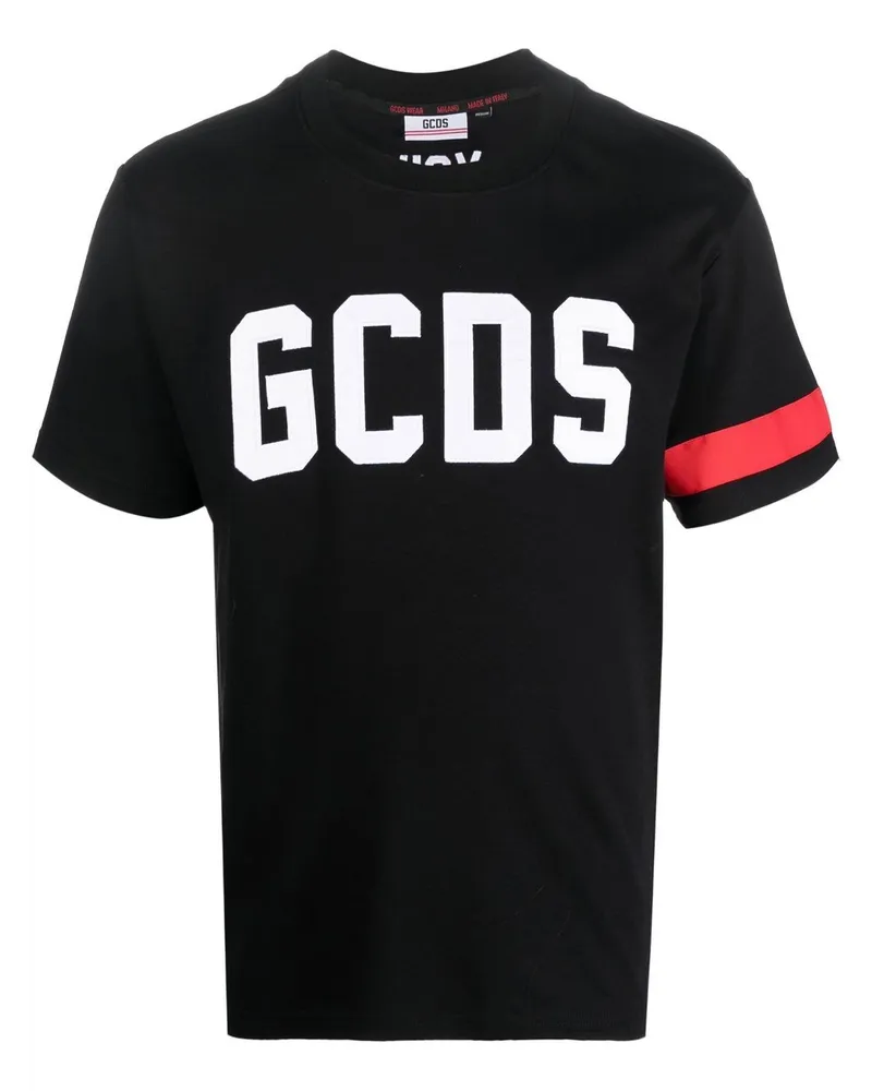 GCDS T-Shirt mit Logo-Print Schwarz