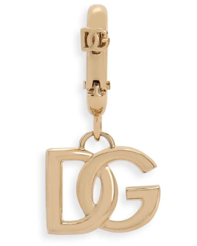 Dolce & Gabbana Schlüsselanhänger mit Logo-Schild - Gold Gold