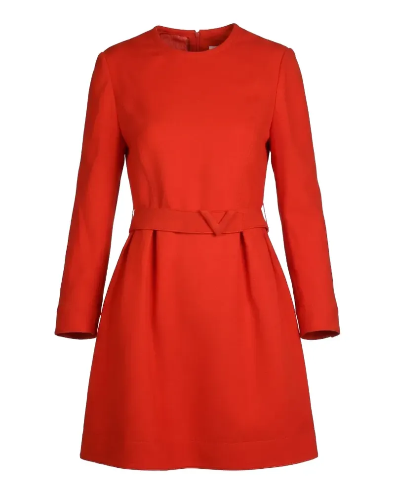 Valentino Garavani belted long-sleeve mini dress - Rot Rot