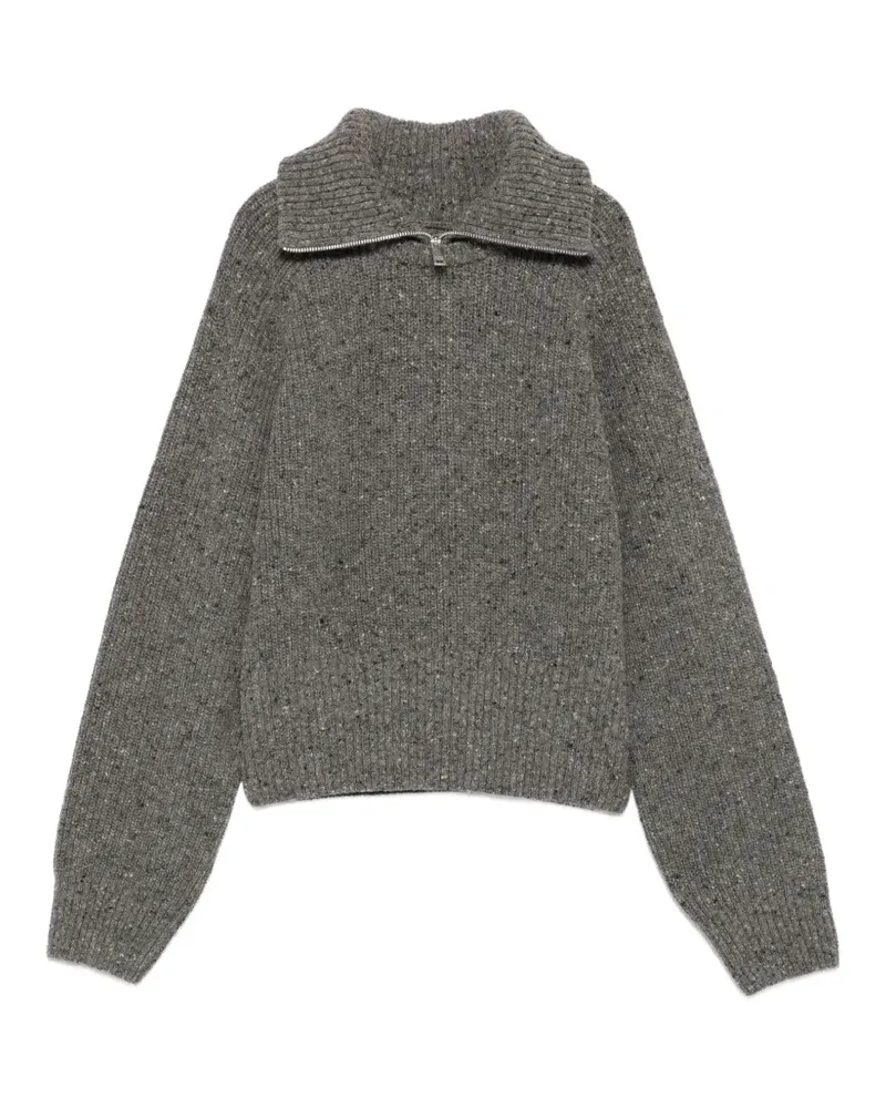 Samsøe & Samsøe Samandy Pullover mit kurzem Reißverschluss - Grau Grau