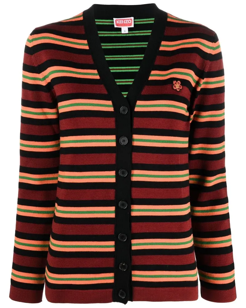 Kenzo Gestreifter Boke Flower Cardigan - Rot Rot