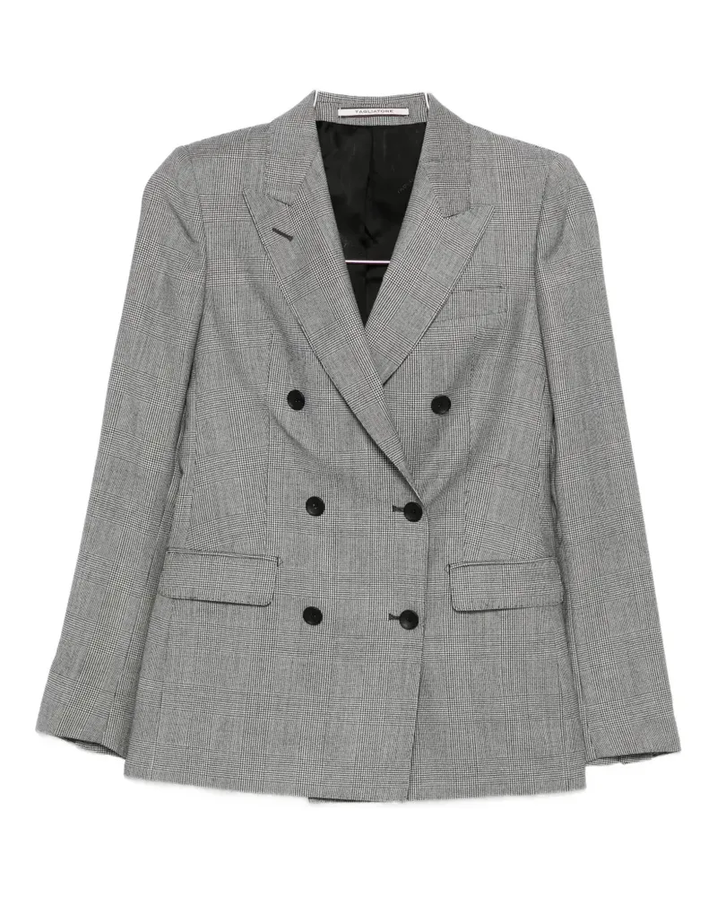 Tagliatore double-breasted checked wool blazer - Grau Grau