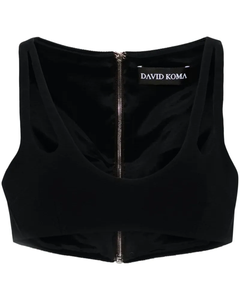 David Koma Oberteil mit Cut-Out Schwarz