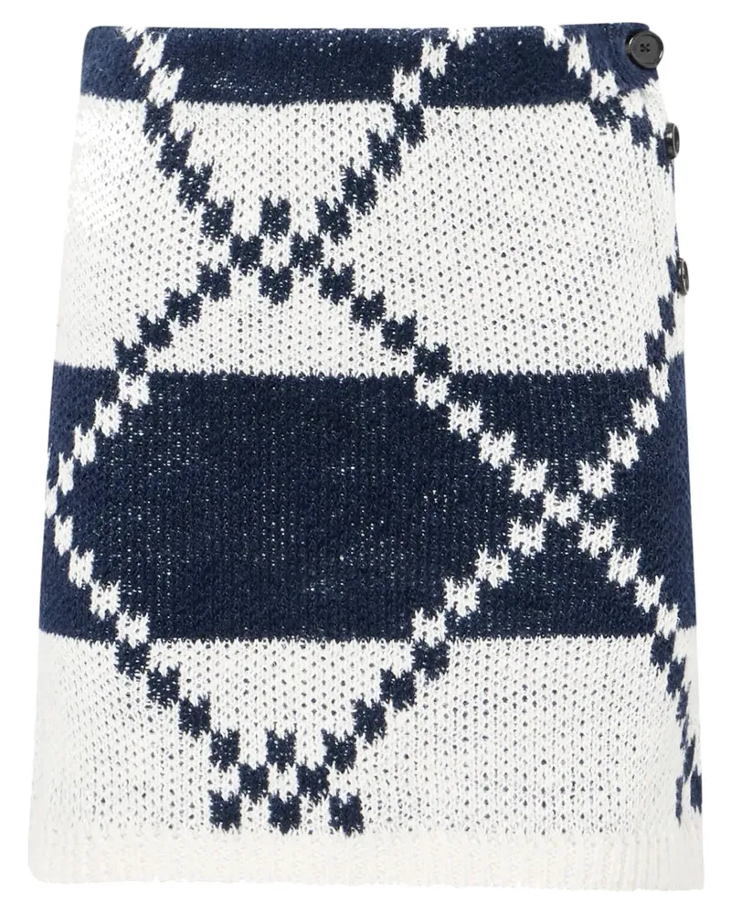 J.W.Anderson Minirock mit Fair-Isle-Strickmuster - Weiß Weiß
