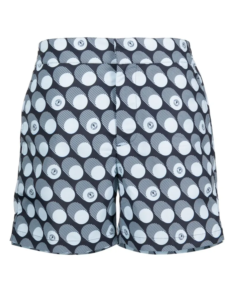 Frescobol Carioca Badeshorts mit Polka Dots Blau