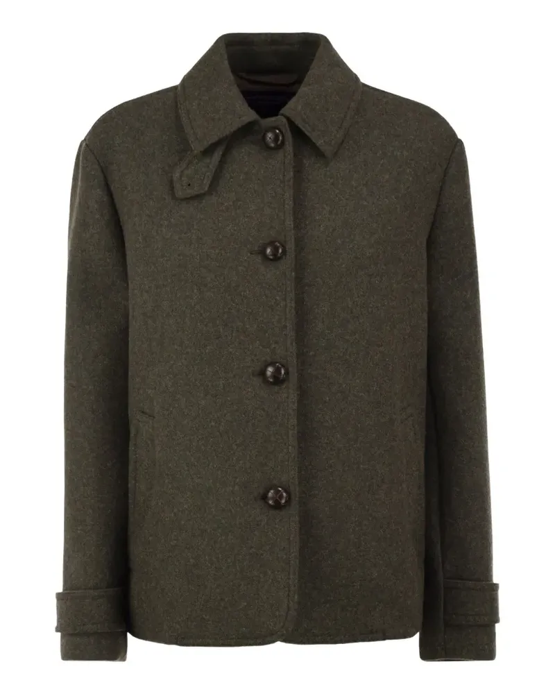 Max Mara flared virgin wool-blend jacket - Grün Grün