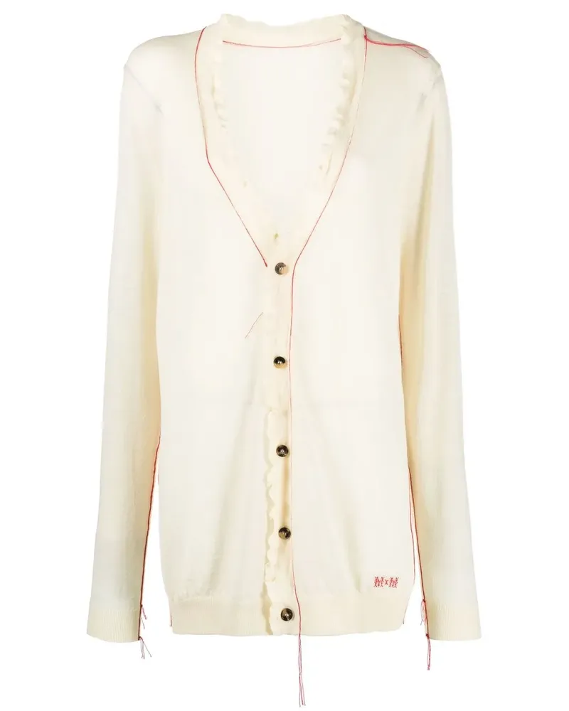 Maison Margiela Cardigan mit Kontrastnähten - Nude Nude