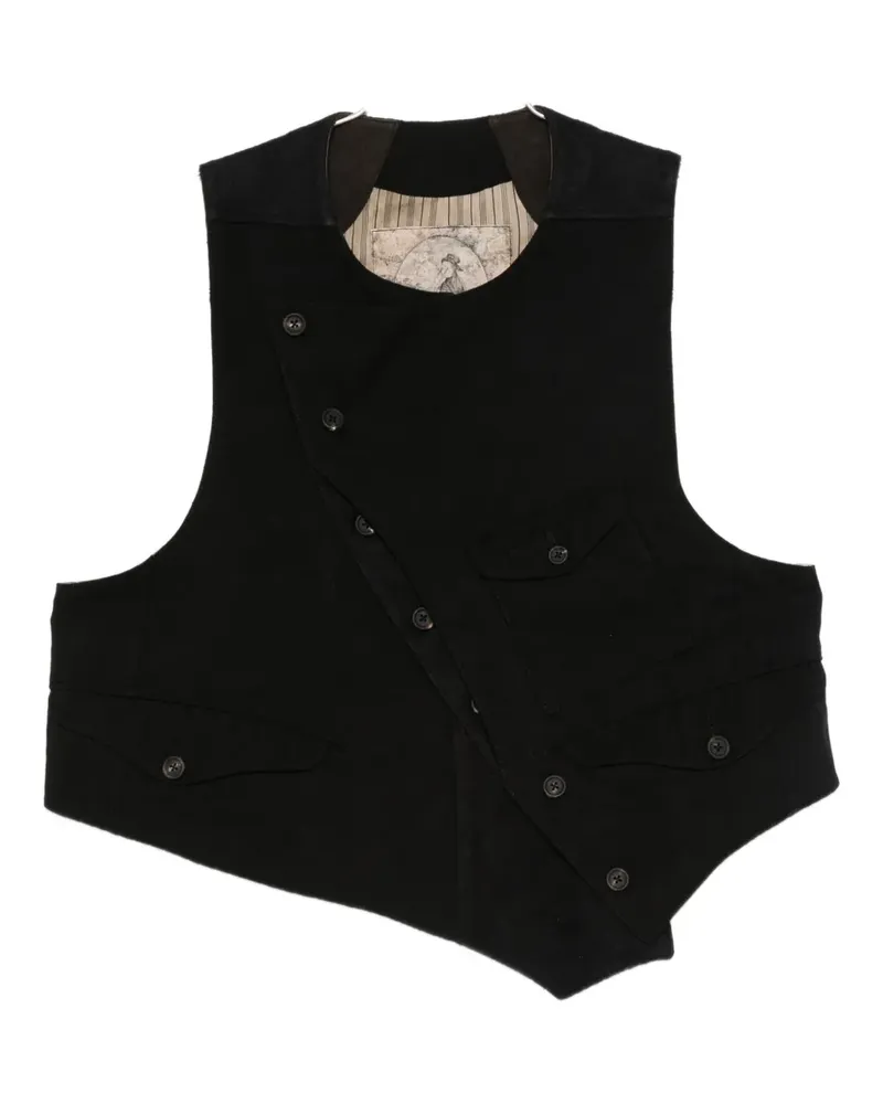 Ziggy Chen asymmetric waistcoat - Schwarz Schwarz