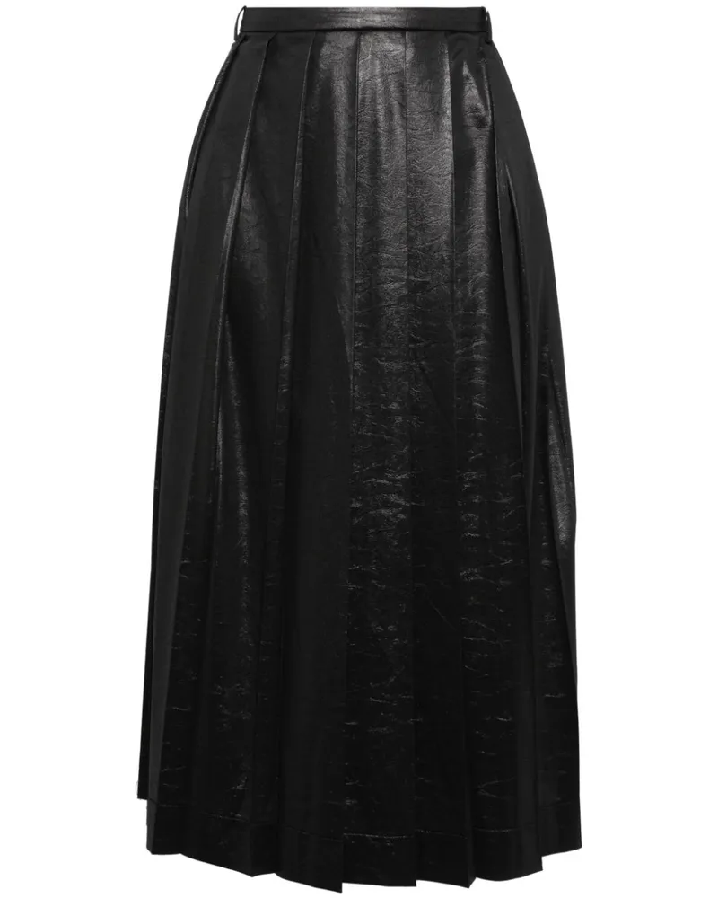 LOW CLASSIC Midirock mit Falten - Schwarz Schwarz