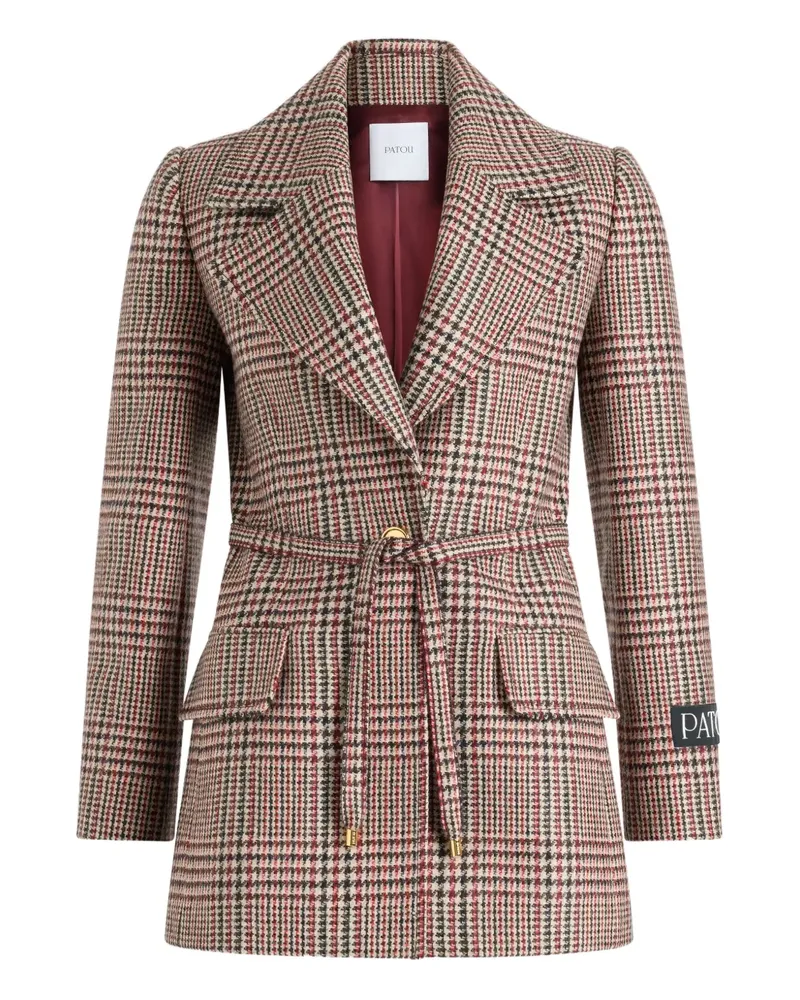Patou Karierte Jacke mit Gürtel - Nude Nude