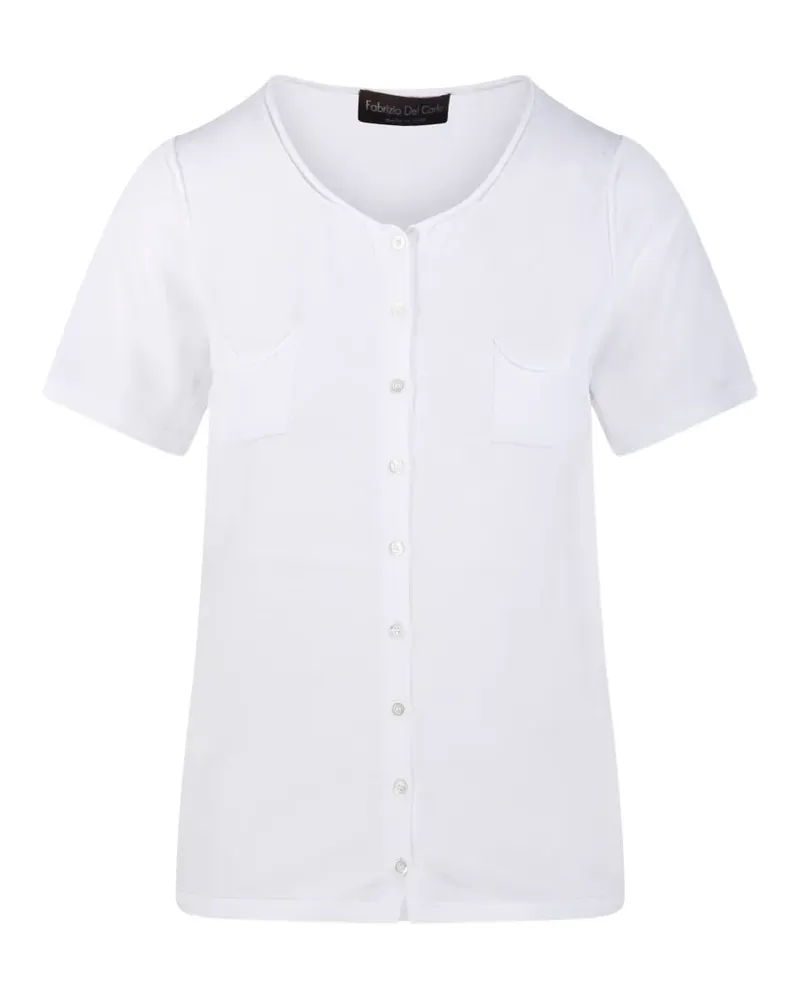 Fabrizio del Carlo Geknöpfter Cardigan mit Brusttasche - Weiß Weiß