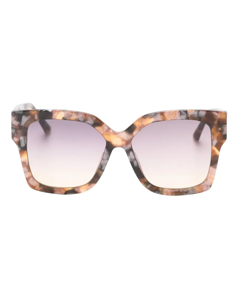 Ted Baker tortoiseshell-effect geometric-frame sunglasses - Braun Braun