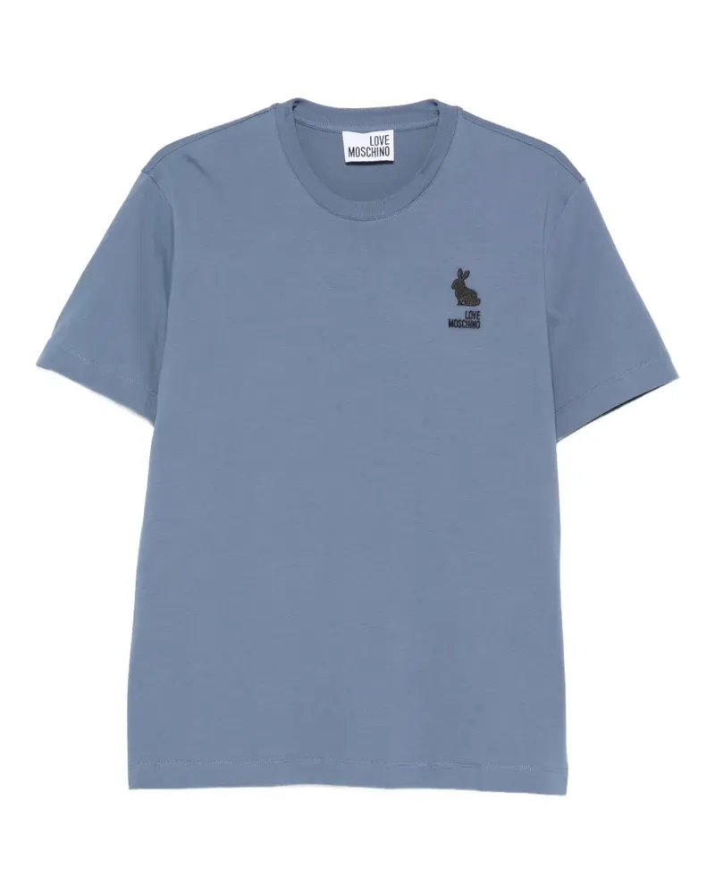 Moschino T-Shirt mit Logo-Stickerei - Blau Blau