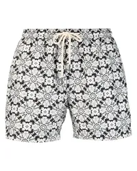 PENINSULA Badeshorts mit geometrischem Print Schwarz