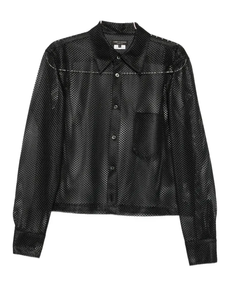 Comme des Garçons mesh chest-pocket shirt - Schwarz Schwarz