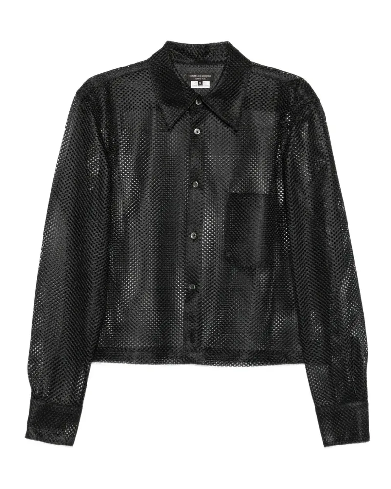 Comme des Garçons mesh chest-pocket shirt - Schwarz Schwarz