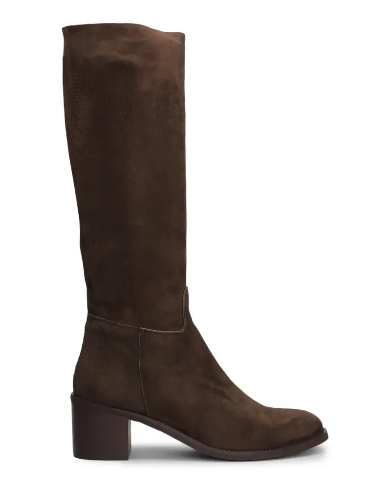 Julie Dee Wildlederstiefel mit Blockabsatz - Braun Braun