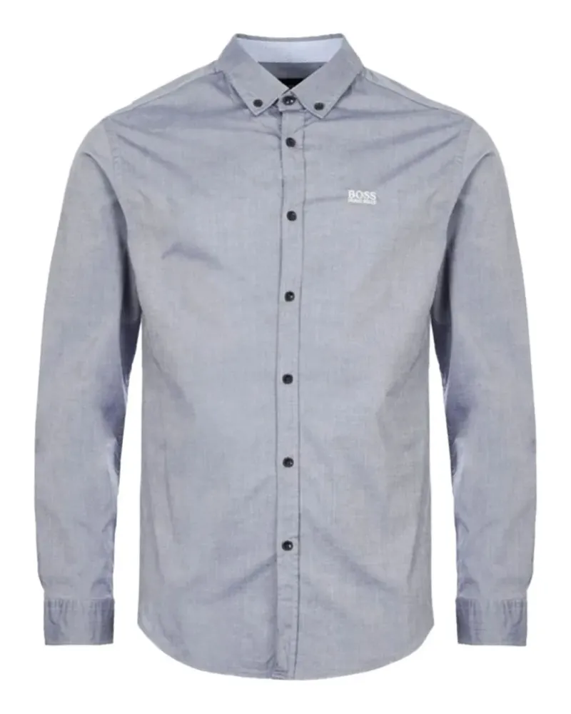 HUGO BOSS Besticktes Hemd - Blau Blau