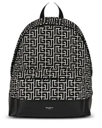 Balmain Rucksack mit Logo-Muster Schwarz