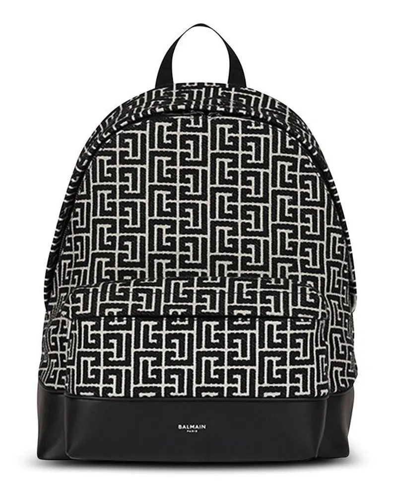 Balmain Rucksack mit Logo-Muster - Schwarz Schwarz