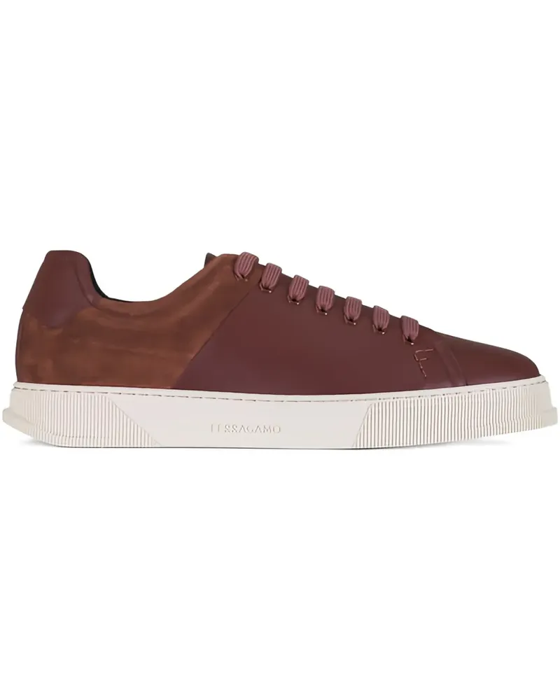 Ferragamo Clayton suede panelled sneakers - Braun Braun
