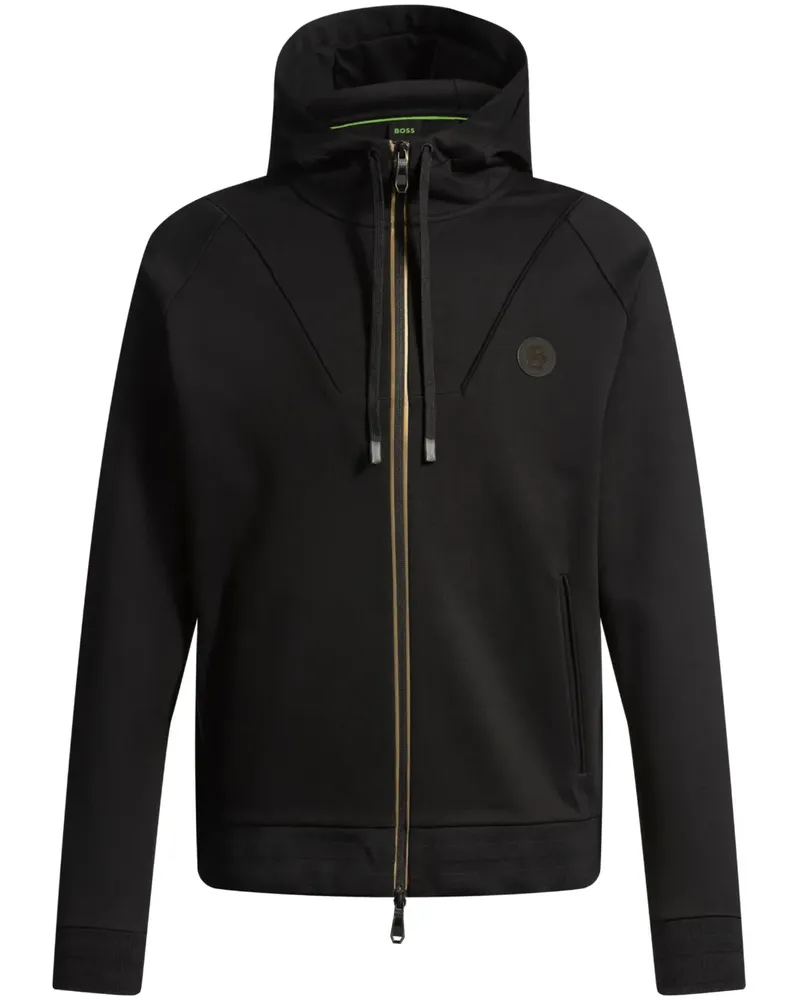 HUGO BOSS Hoodie mit Logo-Patch - Schwarz Schwarz