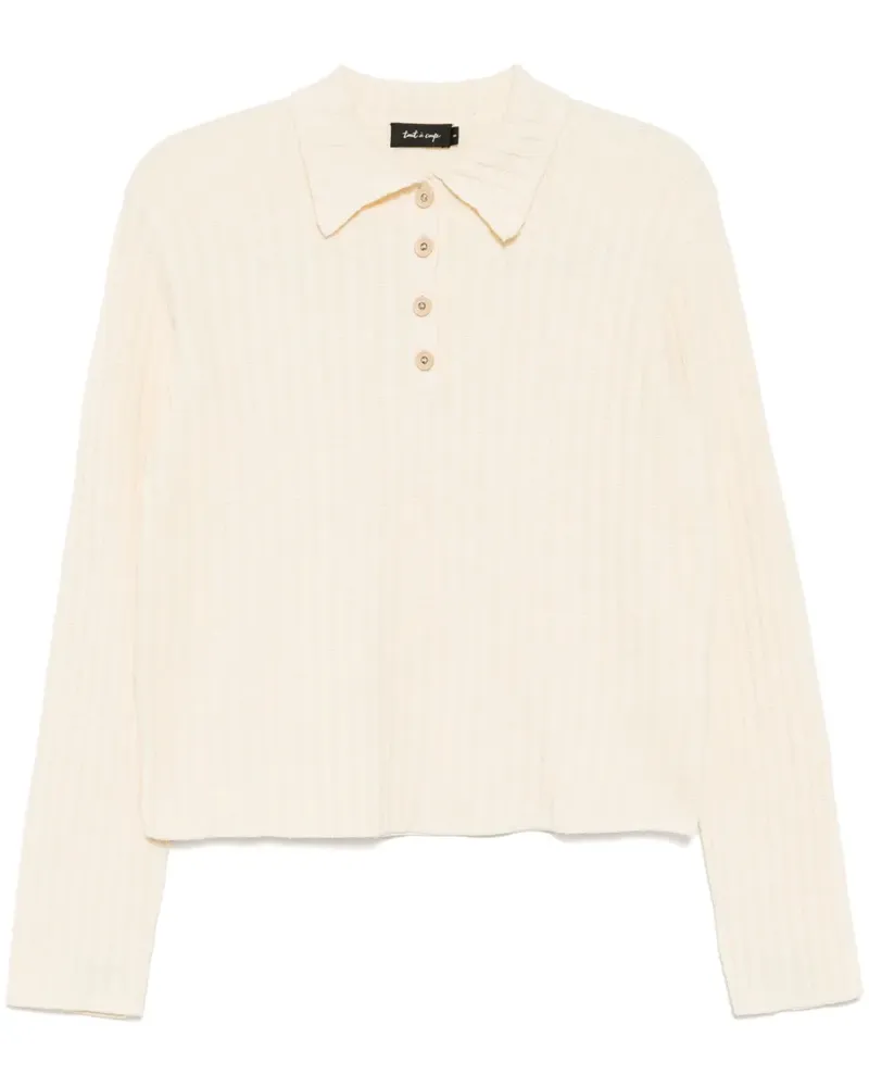 Tout a Coup Gestricktes Poloshirt - Gelb Gelb