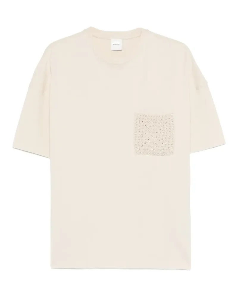 Nanushka Wren Origami crochet-pocket T-shirt - Nude Nude