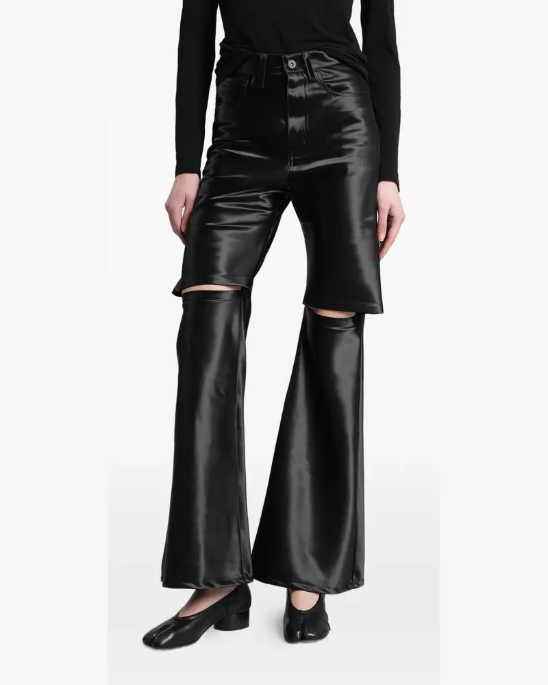 Junya Watanabe Cropped-Hose mit eingeprägtem Muster - Schwarz Schwarz