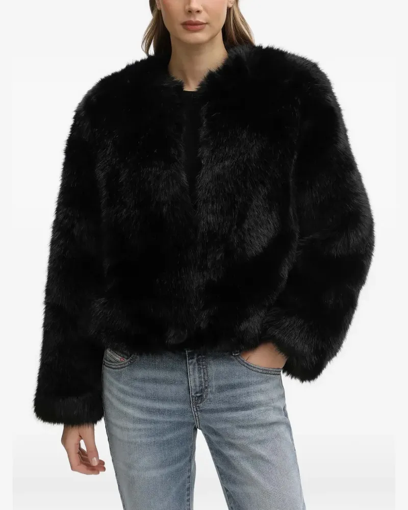 Blumarine collarless faux-fur jacket - Schwarz Schwarz