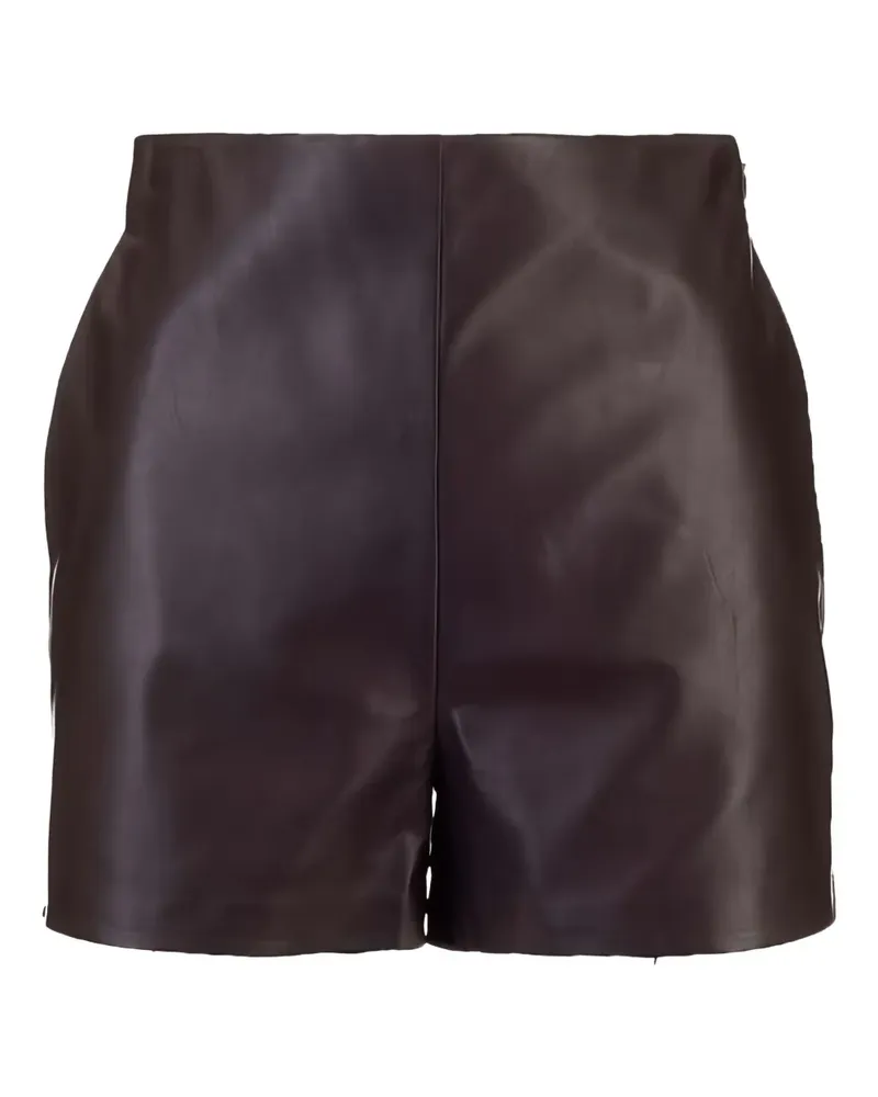 Valentino Garavani Ledershorts mit hohem Bund - Braun Braun