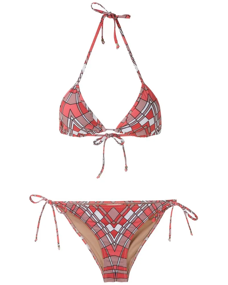 Amir Slama Triangel-Bikini mit Print - Rot Rot