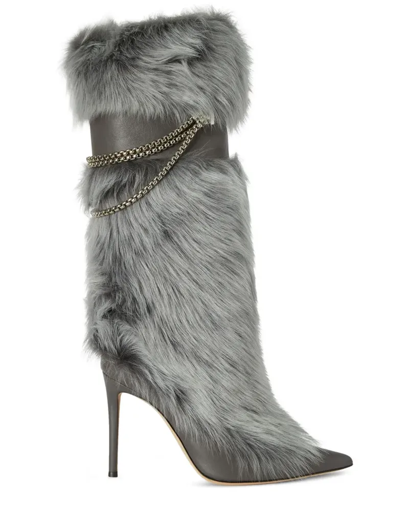 Giuseppe Zanotti Amaia Chain Stiefel 105mm - Grau Grau