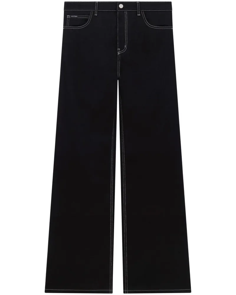 Courrèges Halbhohe Jeans - Schwarz Schwarz