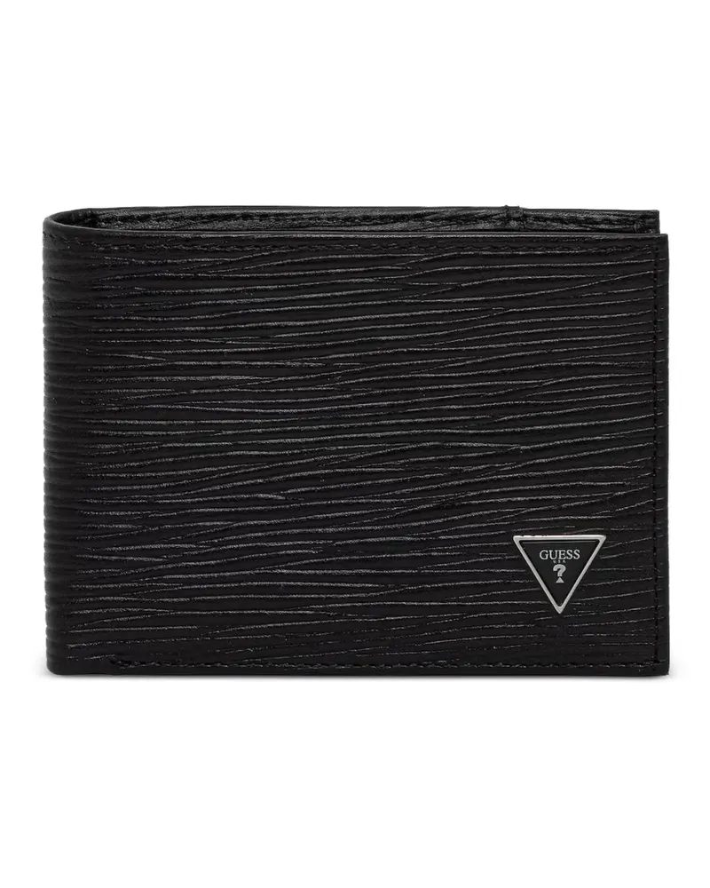 Guess Milano logo-plaque textured wallet - Schwarz Schwarz